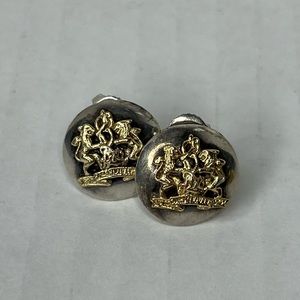 Ralph Lauren sterling silver crest earrings